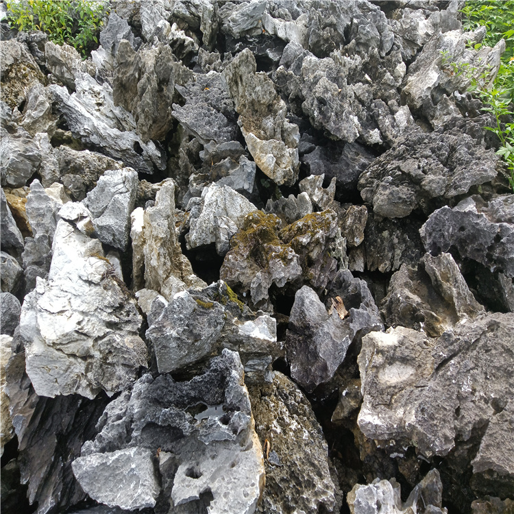 峰石造景庭院假山 园林英石山峰石 别墅地基假山制作石