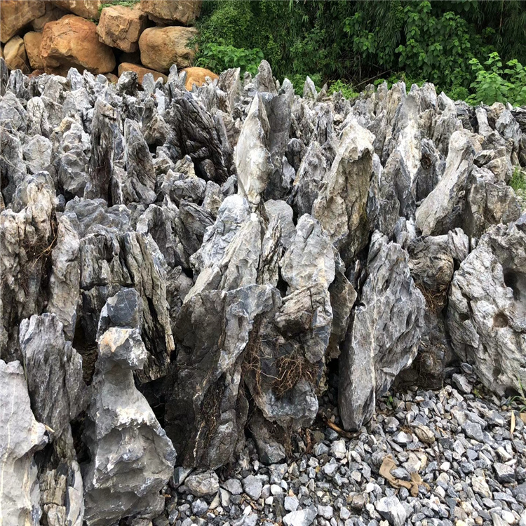 峰石造景庭院假山 园林英石山峰石 别墅地基假山制作石