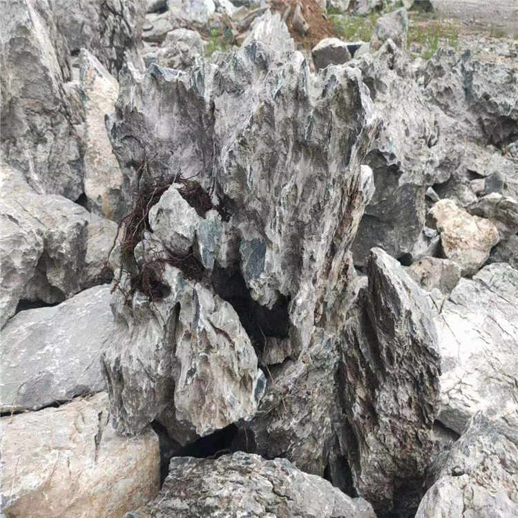 峰石造景庭院假山 园林英石山峰石 别墅地基假山制作石