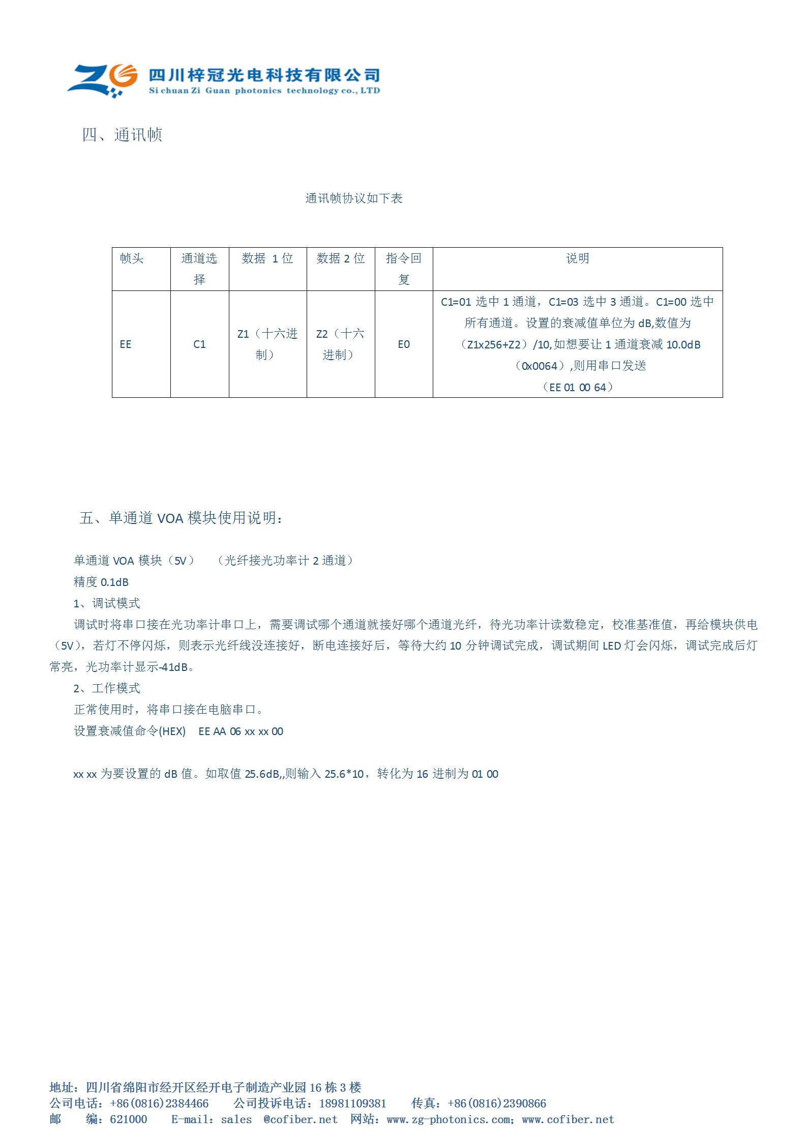 多通道光衰减器模块  可调光衰减器  4通道光衰减器