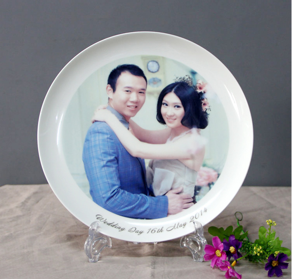 婚庆纪念品纪念盘骨瓷盘照片定做  定制