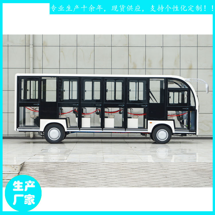 湖北省鑫威电动观光车 23座全封闭游览车 JZT23 电瓶车
