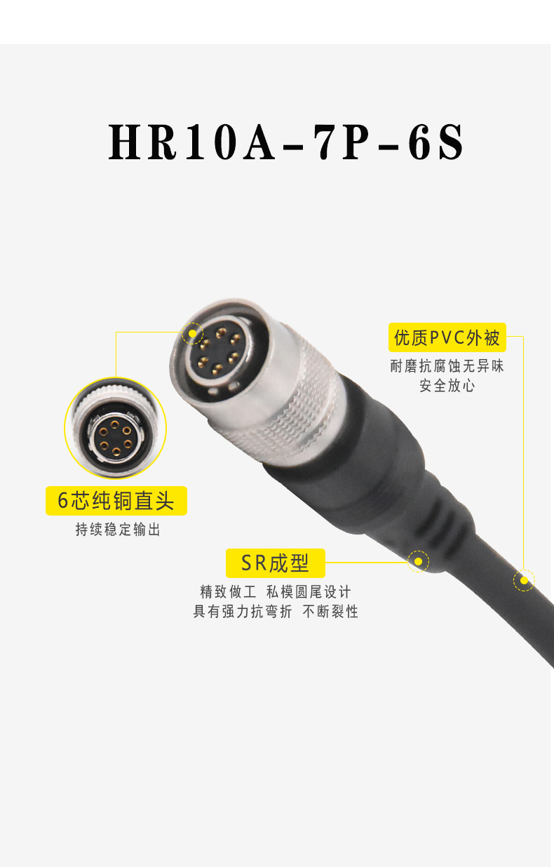 巴斯勒 映美精 CCD工业相机电源线 6芯插头接12V2A适  巴斯勒相机电源线  6芯航空插头电源线  12V2A适配器