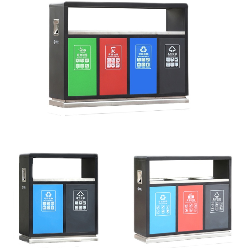 厂家供应户外市政不锈钢垃圾桶加厚款小区环卫垃圾桶