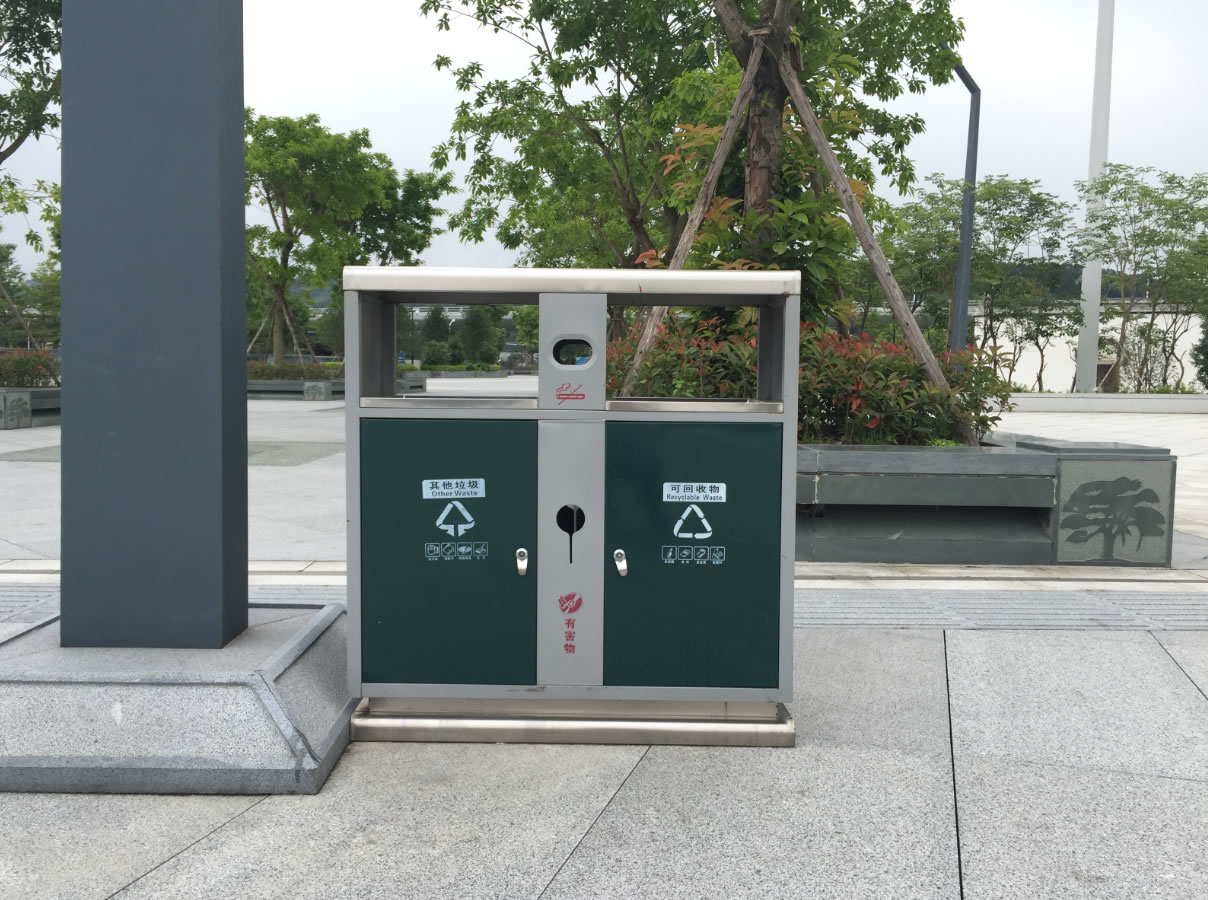 厂家供应户外市政不锈钢垃圾桶加厚款小区环卫垃圾桶