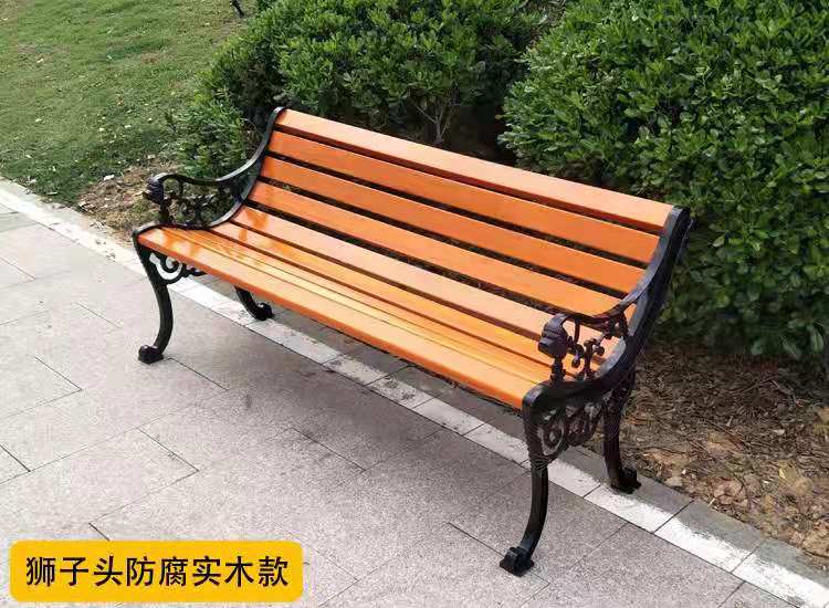 佳靖-昆明公园小区长条休闲座椅铸铝脚背靠休闲排椅  长条公园椅  塑木实木长条坐凳  昆明公园椅厂家
