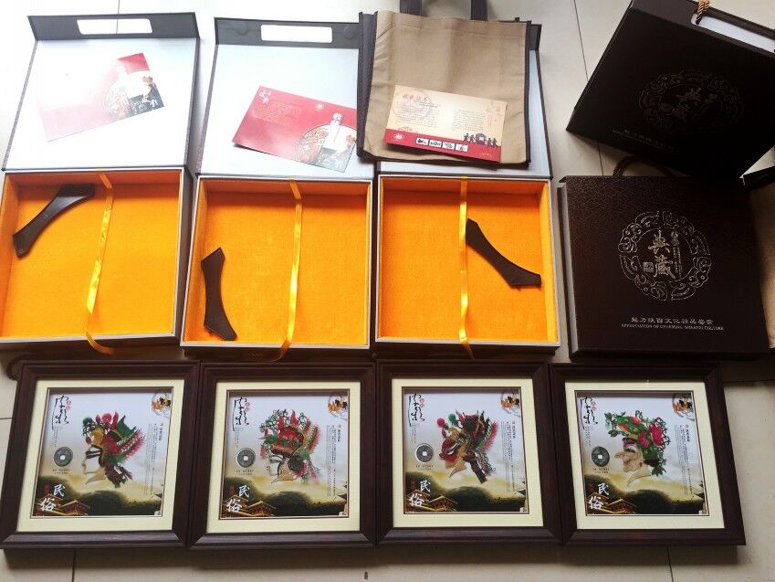会见客人陕西皮影西安钱币镶嵌皮影工艺品  陕西皮影定制  西安开业大鼎  西安开业礼品