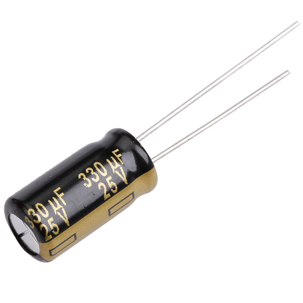 220uF25V尺寸8X12容量+-20%插件铝电解电容 矮胖型电解电容 耐高温低阻抗电容