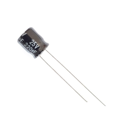 220uF25V尺寸8X12容量+-20%插件铝电解电容 矮胖型电解电容 耐高温低阻抗电容