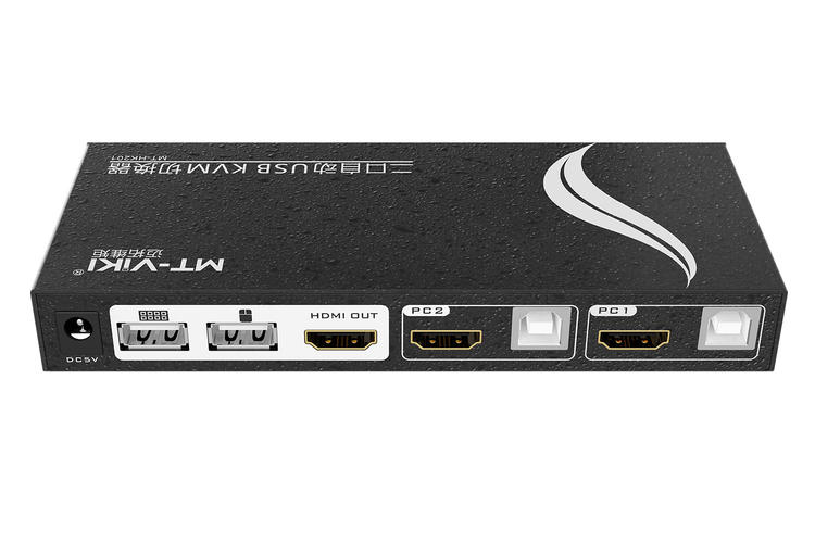 4K工业级高清2进1出HDMI自动USB KVM多电脑切换器  KVM切换器