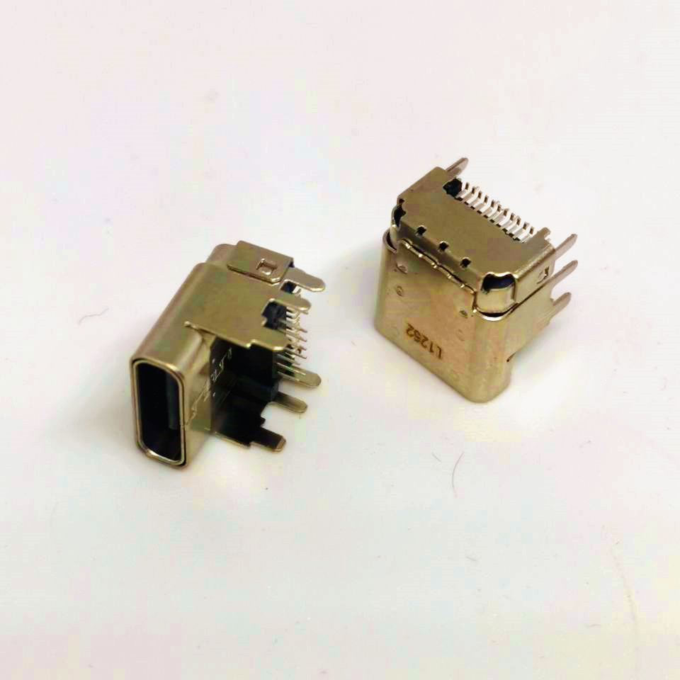 TYPE-C24P母座 垫高2.2前插后贴CH=4.0