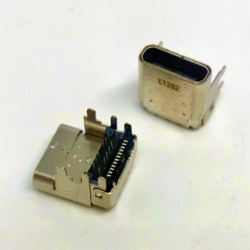 TYPE-C24P母座 垫高2.2前插后贴CH=4.0