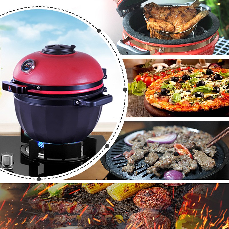 HJMK海聚13英寸迷你Kamado陶瓷烧烤炉HJ-13A