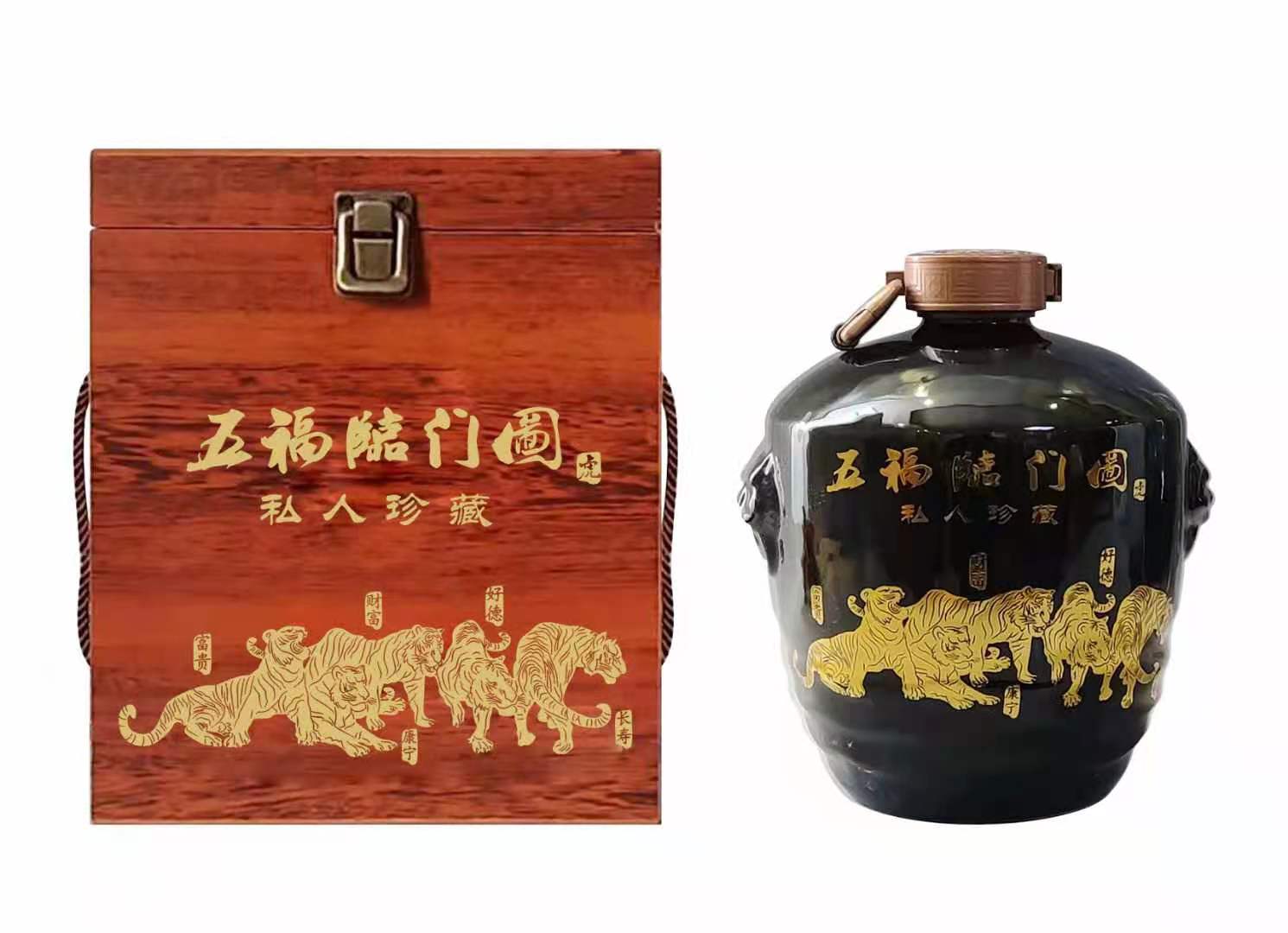 陶瓷双耳装饰酒瓶 密封酒坛子5斤10斤宫廷风  家用双耳装饰酒瓶  10斤宫廷风陶瓷酒坛