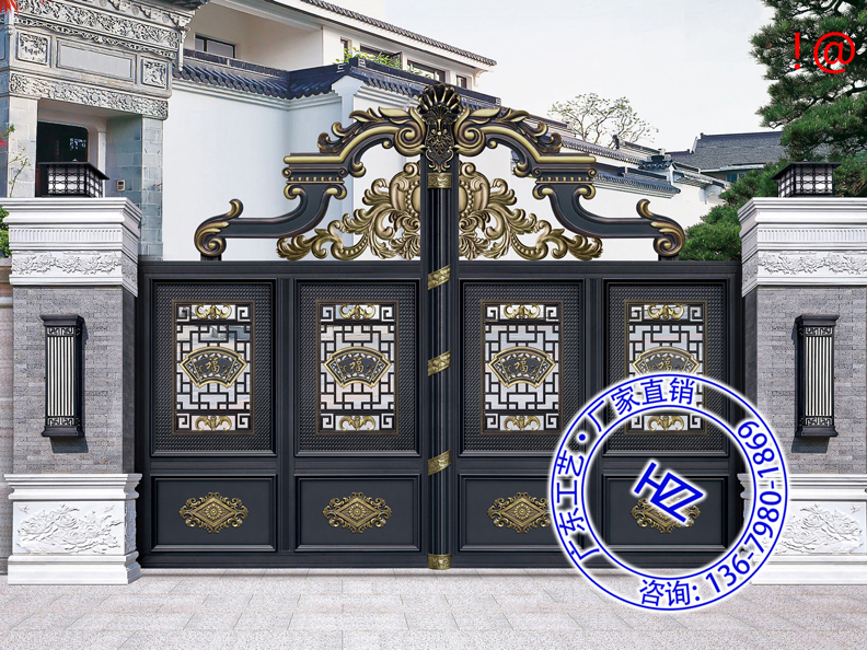 平房院子大门别墅大门木门楼&nbsp;&nbsp;铝艺大门&nbsp;&nbsp;庭院门