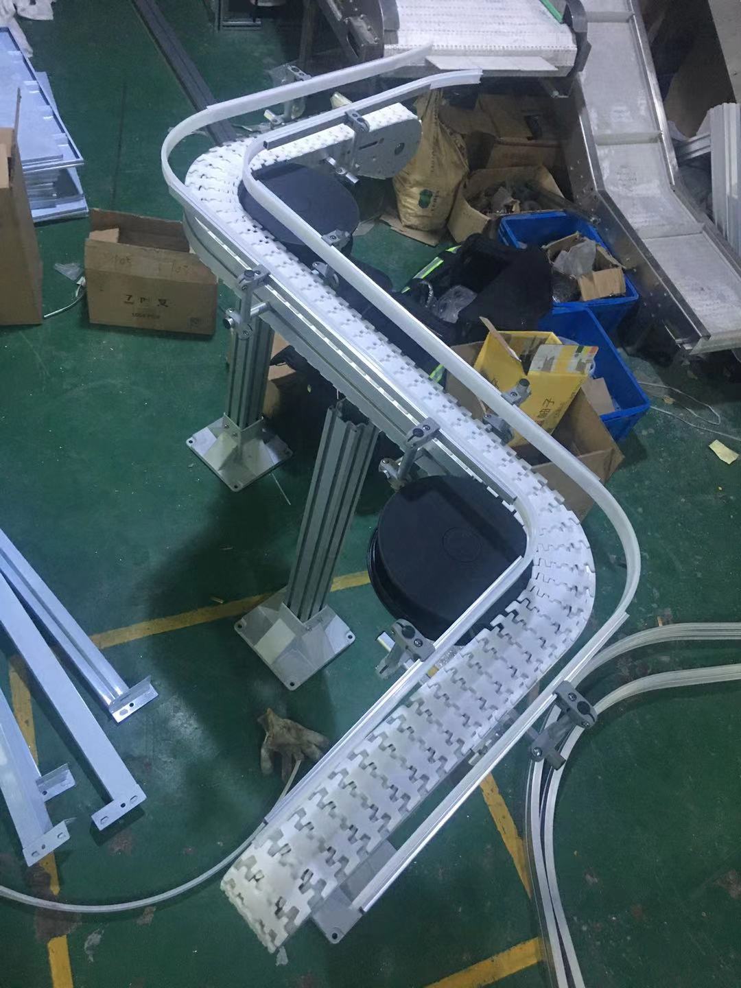 柔性链输送机齿形链板流水线  链板输送机  转弯输送机
