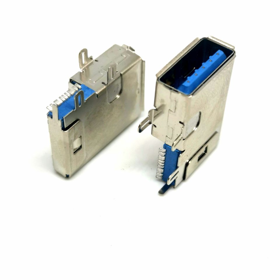 USB 3.0 侧插贴片母座AF-9P侧立式贴片插座  A母3.0侧插