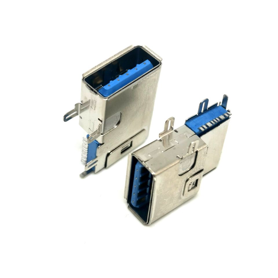 USB 3.0 侧插贴片母座AF-9P侧立式贴片插座  A母3.0侧插