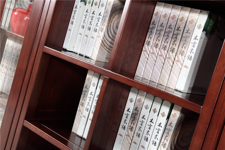 菏泽  木言木语高档实木书橱 黄菠萝木高档卧室实木家具  中式实木书橱  高档环保实木家具  药木家具