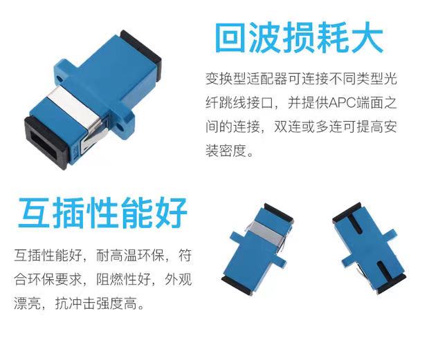 适配器SC光纤耦合器大方头法兰盘单模转换头光缆