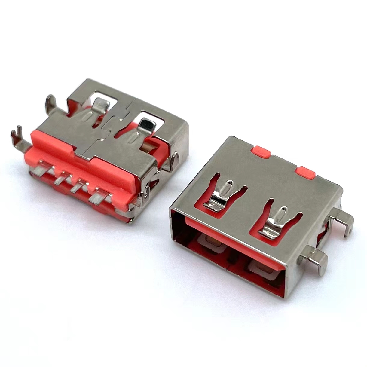 USB2.0A母 4p沉板母座 90度四脚插板沉板1.9  90度四脚插板 沉板1.9
