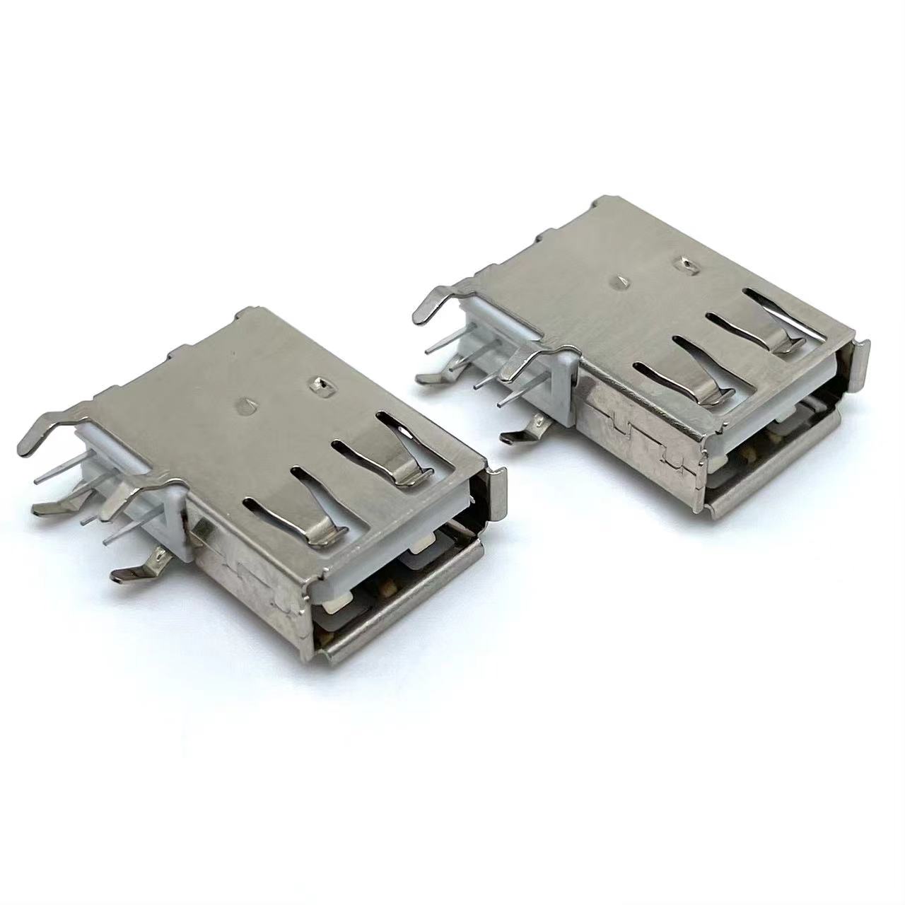 USB2.0A母4pin侧插母座90度侧立式插件L=19.5
