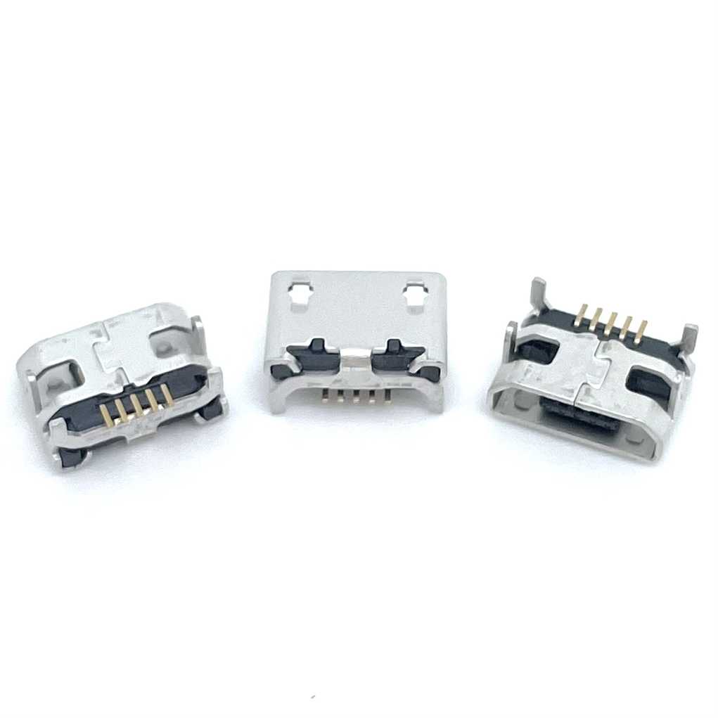 MICRO 5P贴片母座 大牛角 镀锡外壳卷边 针长1.2&nbsp;&nbsp;MICRO5P贴片母座