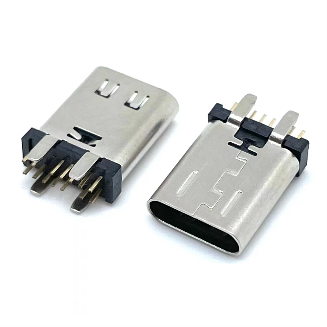 TYPE-C 14P立式插件母座 180度直插 H=11.5