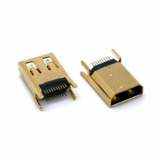 HDMI19夹板立插母座 D型口MICRO夹板1.6母座镀金