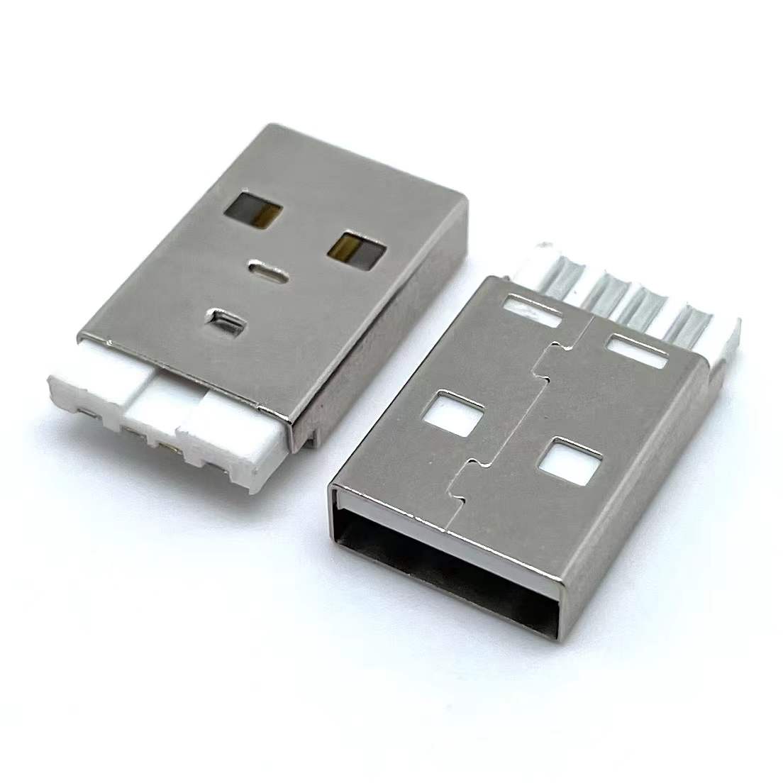 USB 2.0A母 短体焊线插座 数据线插座 白胶