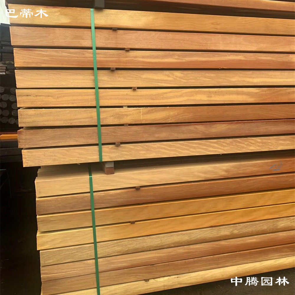 非洲黄花梨户外家具板材 非洲黄花梨巴蒂木加工  非洲巴蒂木价格  巴蒂进口木材  定尺加工巴蒂木