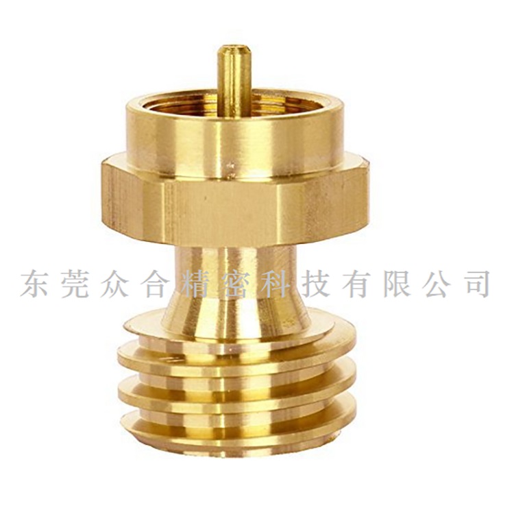 东莞众合精密科技-户外气罐连接转换头  非标件加工  走心机加工  车铣复合机加工