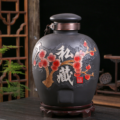 定做酒坛酒瓶厂 50斤10斤带放酒阀酒坛 雕刻泡水缸  50斤带放酒阀酒坛  雕刻泡水缸50斤