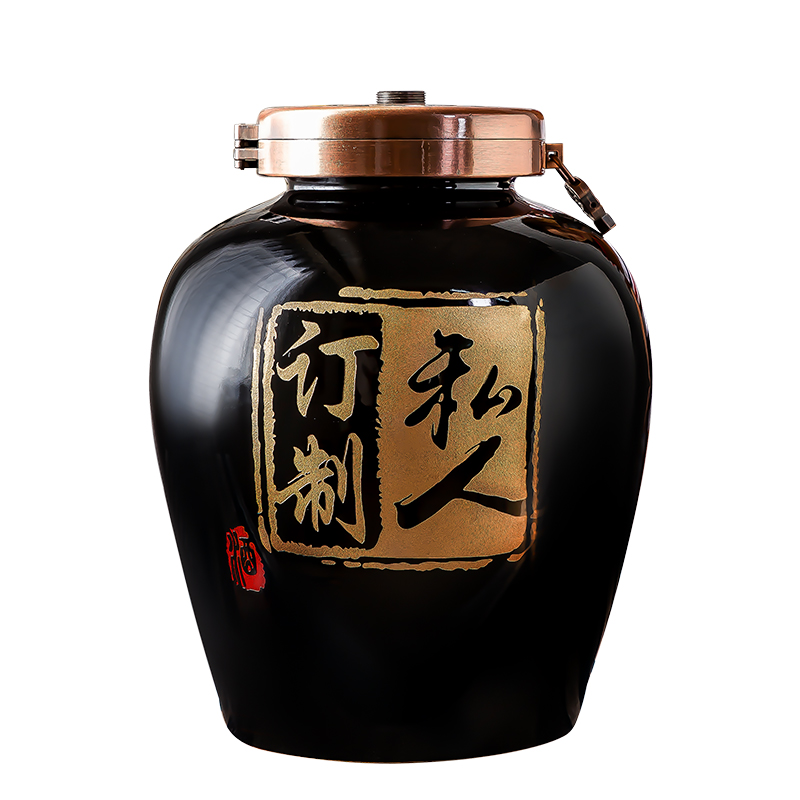 陶瓷酒坛装30斤-200斤装 配金属盖密封窖藏家用大容量  陶瓷酒坛装200斤  配金属盖密封酒坛