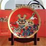 新款虎年纪念盘礼品套装，景德镇合元堂陶瓷摆盘工艺品