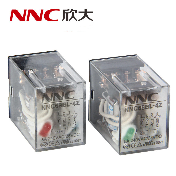 欣大NNC68BL-4Z带灯电磁继电器 转换型5A