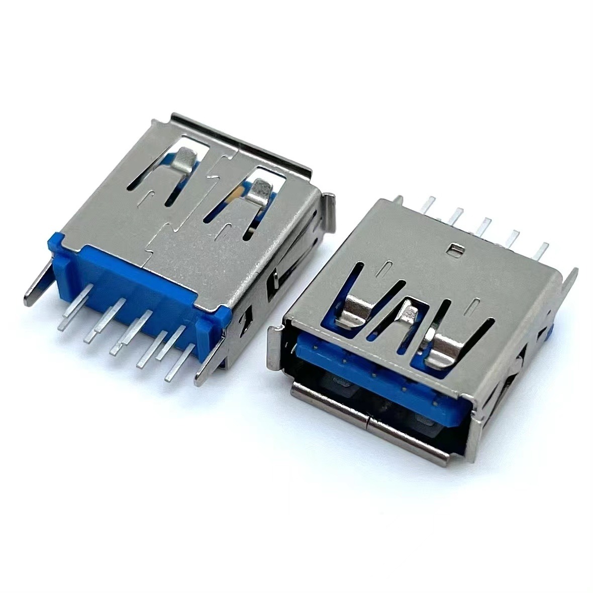 USB3.0A母 9P直插母座 180度两脚插板H=13.7