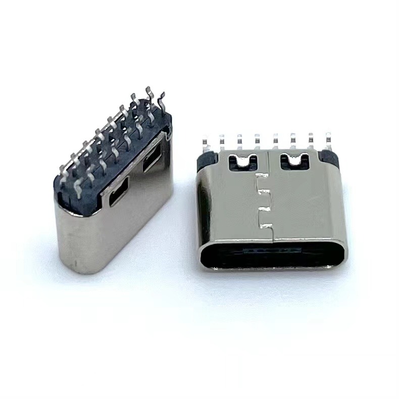 TYPE-C 16P夹板母座 夹板0.8 短体H=6.5