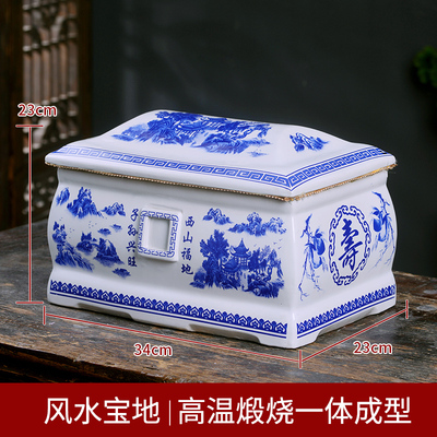 鼓型陶瓷骨灰罐 防腐密封陶瓷骨灰盒 火葬场骨灰坛批发  防腐陶瓷骨灰盒