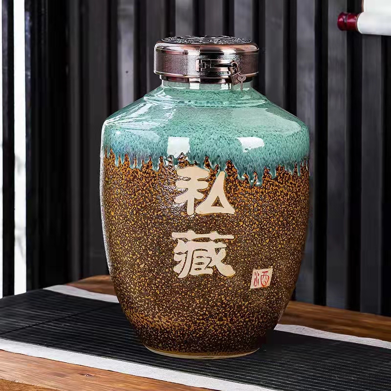 创意家用大酒坛 个性定制酒坛30斤50斤 陶瓷空酒坛子装饰  50斤陶瓷空酒坛装饰
