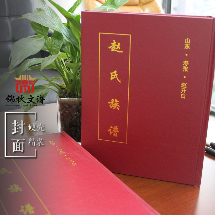 精装红色烫金作品：山东·寿张·赵升白《赵氏族谱》