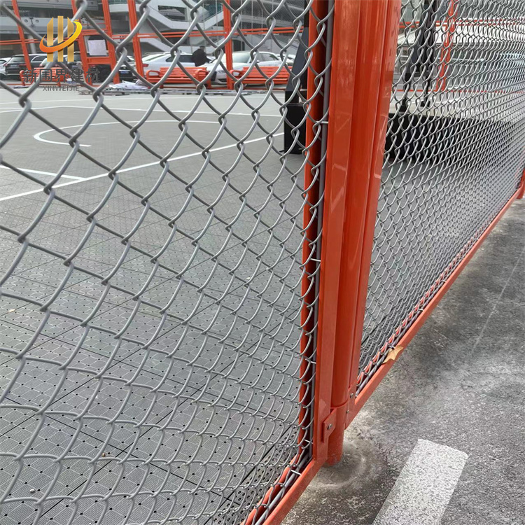 石家庄篮球公园建设、室外篮球场围网、橙色球场护栏网