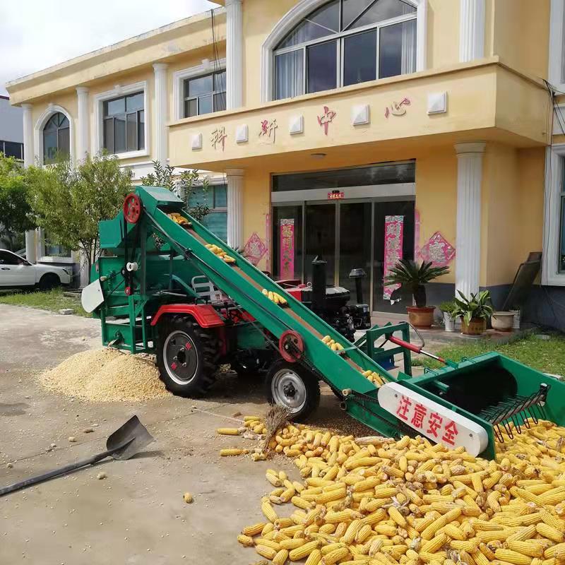 自动装车上料玉米脱粒机，双风机带筛网脱离干净