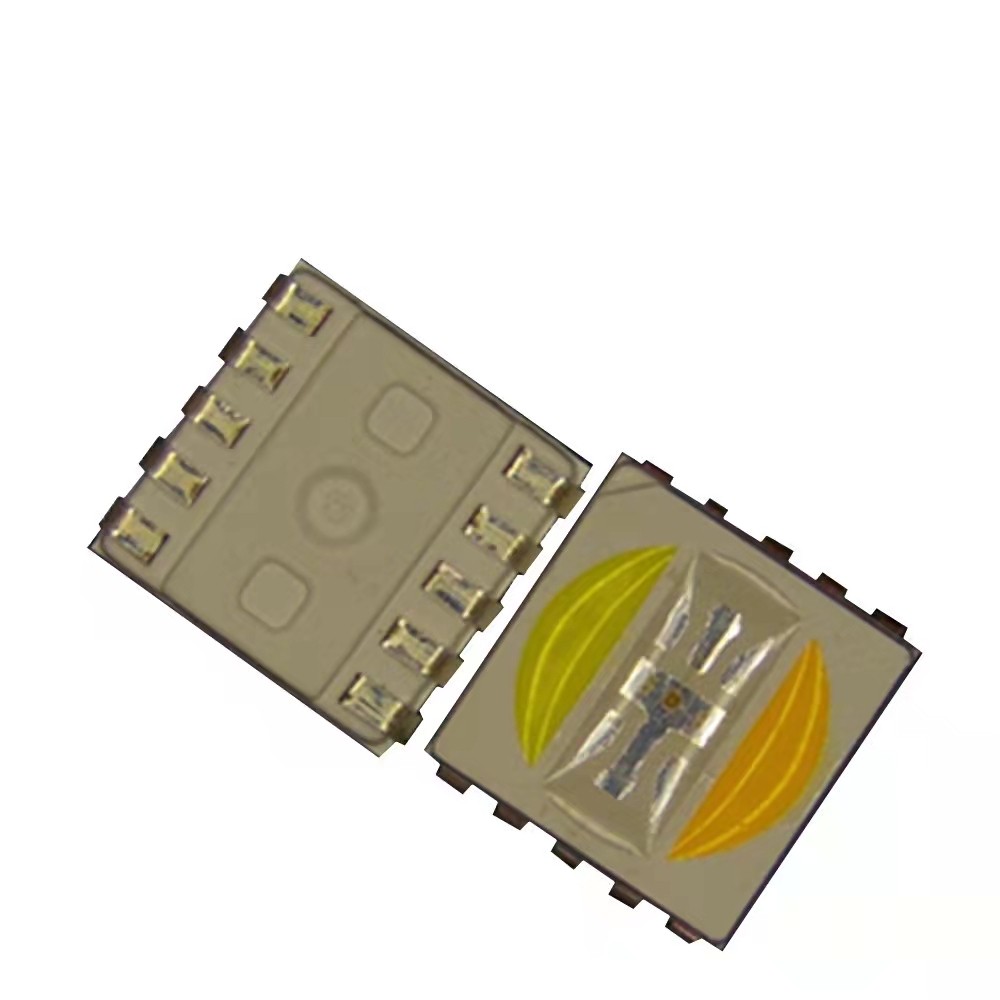 5050红绿蓝紫RGBP四色6脚灯珠2W四维明光电