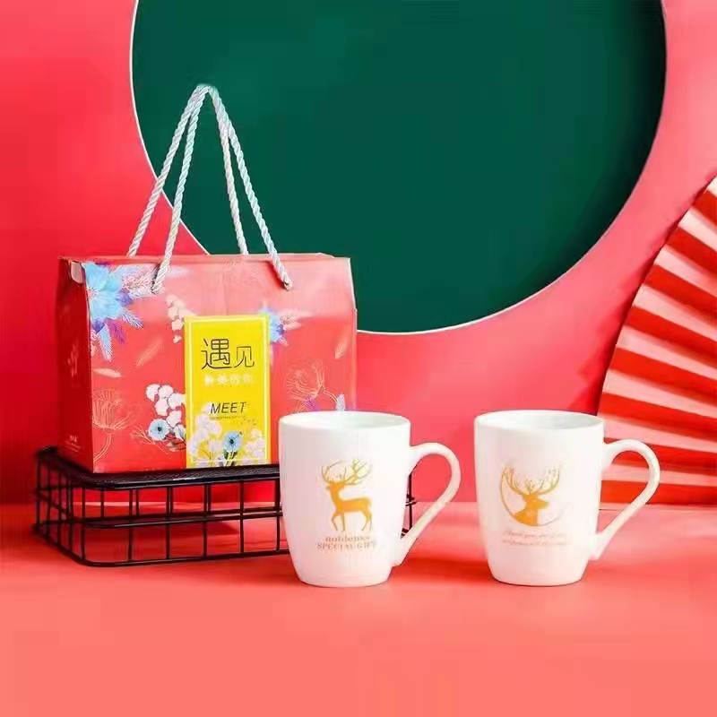 带盖陶瓷过滤泡茶杯 公司礼品陶瓷茶杯加字定做厂家