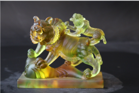 琉璃老虎摆件，深圳琉璃厂，古法琉璃