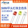 LED直插5MM平头led蓝黄橙红绿发光二极管灯珠