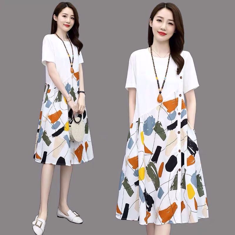 都市女性【欣炫】折扣品牌大码时尚连衣裙夏款女装库存  品牌折扣女装走份  折扣女装尾货批发  健凡女装尾货基地