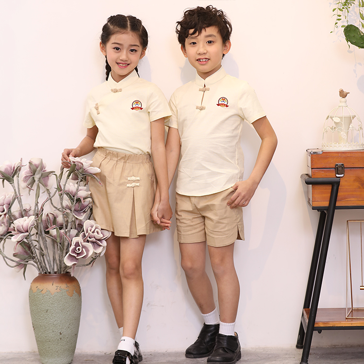 安伊宝宝夏季国学风套装校服  中小学幼儿园园服  校服批发  园服批发