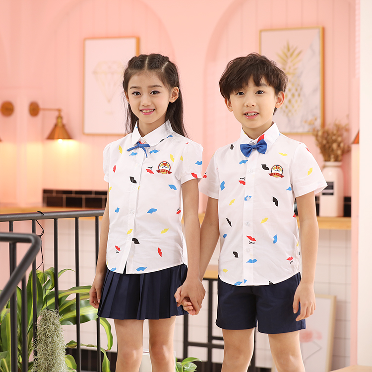安伊宝宝儿童纯棉衬衣配裙子套装园服批发  中小学幼儿园园服  校服批发  园服定制